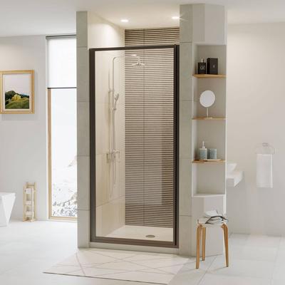 Coastal Shower Doors Legend 31-5/8 in. to 32-5/8 in. x 64 in. Framed Hinged Shower Door in Matte Black with Clear Glass L32.66O-C