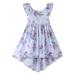 Tosmy Girls Dresses Toddler Summer Sleeveless Girls Flanged Strap Halter Floral Dress Casual Dress Party Dress