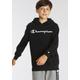 Sweatshirt CHAMPION "Classic Hooded large Logo - für Kinder" Gr. S, schwarz Kinder Sweatshirts Hoodies