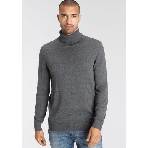 Rollkragenpullover AJC Gr. 4XL (68/70), grau (grau meliert) Herren Pullover mit Rollkragen aus Rippstrick Bestseller