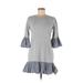 Slate & Willow Casual Dress - Mini Crew Neck 3/4 sleeves: Gray Dresses - Women's Size 6