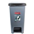 Slim Pedal Kitchen bin with Lid 40L Large Plastic Indoor/Outdoor Sanitary Garbage Clinical Waste Bin Living Room Grey Recycling Trash Curver Garden Dustbin