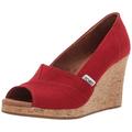 TOMS WOMEN CLASSIC WEDGE Red Crosshatch UK3.5