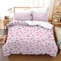 FIBITA 3D Printed Hello Kitty Duvet Cover with Pillowcases Bedding Set Quilt Cover with Zipper Closure Pink Hypoallergenic Soft Microfiber Double（200x200cm）