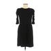 Ann Taylor LOFT Casual Dress - Sweater Dress: Black Solid Dresses - Women's Size X-Small