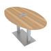 Skutchi Designs, Inc. 6 Ft Oval Shaped Conference Table w/ Power & Data Module 6 Person Meeting Room Table Wood/Metal in White | Wayfair