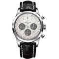 Breitling Watch Transocean Chronograph Croco Tang Type - Silver