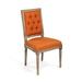 One Allium Way® Bodil Tufted Linen Stacking Side Chair in Brown Wood/Upholstered/Fabric in Orange/Brown | Wayfair 6FF503C98D9A440F8744785C166FBF53