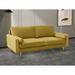 Everly Quinn Romanus 69.7" Square Arm Sofa w/ Reversible Cushions Velvet/Polyester in Yellow | 33.1 H x 69.7 W x 30.25 D in | Wayfair