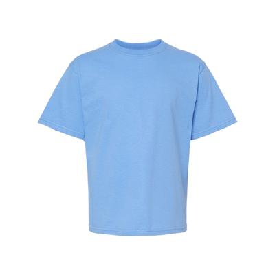 M&O MO4850 Youth Gold Soft Touch T-Shirt in Carolina Blue size Medium | Cotton 4850