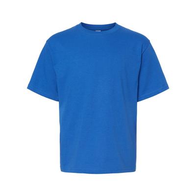 M&O MO4850 Youth Gold Soft Touch T-Shirt in Royal Blue size Small | Cotton 4850