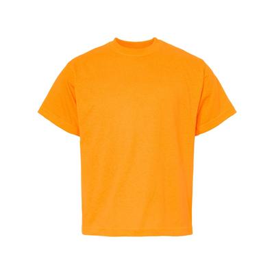 M&O MO4850 Youth Gold Soft Touch T-Shirt in Safety Orange size Large | Cotton 4850