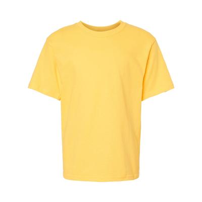 M&O MO4850 Youth Gold Soft Touch T-Shirt in Yellow size Medium | Cotton 4850