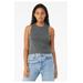 Bella + Canvas 6682 Women's Racerback Cropped Tank Top in Deep Heather size XL | Cotton/Polyester Blend B6682, BC6682