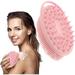 Silicone Body Scrubber 2 in 1 Bath and Shampoo Brush Exfoliating Body Scrubber Premium Soft Silicone Loofah Bath Exfoliate Accessory for Men Women Cleaning Exfoliating (Pink)