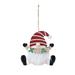Glyndwer The Holiday Aisle® No Pattern Hanging Figurine Ornament Wood in Brown/Red/White | 7 H x 14 W x 7 D in | Wayfair