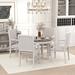 Gracie Oaks Wakeem 57.72" L x 42.02" W Dining Set Wood/Upholstered in White/Brown | 30.03 H in | Wayfair 8ACD879351BD4EC78C82AD967B117C28