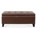 Red Barrel Studio® Faux Leather Flip Top Storage Bench Faux Leather/Solid + Manufactured Wood/Wood/Leather in Brown | Wayfair