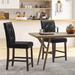Red Barrel Studio® 24" Counter Stool Wood/Upholstered/Leather in Black/Brown | 42 H x 23 W x 18.5 D in | Wayfair 5198B0E3C4904B04A31FF5FAAB24EC6F