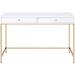 Mercer41 Marq 47" W Rectangle Writing Desk Wood/Metal in Brown/Gray/White | 31 H x 47 W x 31 D in | Wayfair 395432F8D9664BA9950463AD080DA17A