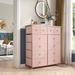 Ebern Designs Pekka Storage Dresser Chests of Drawers for Bedroom w/ 12 Drawers Wood/Metal in Pink | 44 H x 41 W x 12 D in | Wayfair