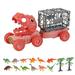 Ruanlalo 1 Set Dinosaur Transport Truck Toy with 12 Mini Dino Models Battery-Free Cartoon Dinosaur Vehicle Toy Playset Boys Girls Toy Gift