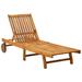 Walmeck Sun Lounger Solid Acacia Wood