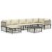 Dcenta 8 Piece Patio Set with Cushions Anthracite Poly Rattan