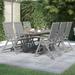 Dcenta 7 Piece Outdoor Dining Set Gray Acacia Wood Extendable Table and Backrest Adjustable 6 Garden Chairs for Patio Lawn Courtyard Terrace