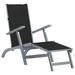Dcenta Deck Chair with Footrest and Cushion Adjustable Folding Sun Lounger Gray Acacia Wood Chair for Garden Poolside Patio Backyard Balcony Outdoor Furniture
