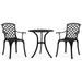 Dcenta 3 Piece Bistro Set Cast Aluminum Black Coffee Table and 2 Chairs Bar Set for Garden Lawn Courtyard Terrace