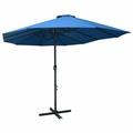 Dcenta Garden Umbrella with Aluminum Pole Folding Parasol Blue for Patio Backyard Terrace Poolside Lawn Outdoor Furniture 181.1in x 106.3in x 96.9in