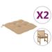 Dcenta 2 Piece Garden Chair Cushions Fabric Seat Pad Patio Chair Cushion Beige for Outdoor Furniture 19.7 x 19.7 x 2.8 Inches (L x W x T)