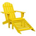 Dcenta Patio Adirondack Chair with Ottoman Solid Fir Wood Yellow