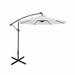 10 Ft Outdoor Patio Solar LED Cantilever Umbrella - White | Sun Shade with Solar-Powered LED Lights