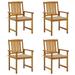 Dcenta 4 Piece Garden Chairs with Beige Cushion Acacia Wood Outdoor Dining Chair for Patio Balcony Backyard Outdoor Furniture 24 x 22.4 x 36.2 Inches (W x D x H)