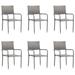 Dcenta 6 Piece Garden Chairs Poly Rattan Anthracite Stackable Patio Armchairs Outdoor Dining Chair for Backyard Lawn Balcony Outdoor Furniture 20.1 x 23.6 x 34.3 Inches (W x D x H)