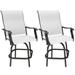 Odaof 2 Pcs Patio Bistro Set Bar Height Swivel Stools Chair Sets with High Back and Armrest All Weather Outdoor Furniture for Lawn Garden Backyard White