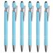 Uxcell Ballpoint Pen with Stylus Tip Metal Pen Black Ink 1.0mm Medium Point Stylus Pen Style 1 Light Blue 6 Pack