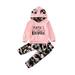 Tregren 2Pcs Baby Girls Fall Winter Clothes Hoodie Sweatshirt Tops & Camo Pants Outfits Clothing Sets