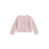 Tregren Toddler Baby Girls Knit Cardigan Hollow Out Long Sleeve Crew Neck Elastic Solid Color Button Down Sweater Coat