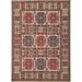 Geometric Beige Kazak Area Rug Hand-Knotted Living Room Wool Carpet - 5'0" x 6'8"