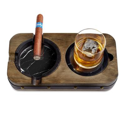 Single Barrel Cigar Ashtray and Whiskey Coaster