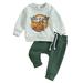 Huakaishijie Infant Baby Boy Halloween Costume Outfit Set Long Sleeve Pumpkin Sweatshirt Pants Tracksuit
