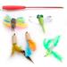 CSCHome Cat Toys 1 PCS Retractable Cat Wand Toys Cute Fun Butterfly Shape 5 PCS Accessory Toys for Indoor Interactive Toys