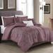 7 Piece Comforter Set Purple Floral Soft Bedding