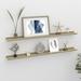 Dcenta 2 Piece Floating Shelves MDF Wall Mounted Shelf Photo Display Stand Storage Rack White and Sonoma Oak for Living Room Bedroom Bathroom Home Decor 39.4 x 3.5 x 1.2 Inches (L x W x H)