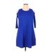 Hype Casual Dress - A-Line: Blue Solid Dresses - Women's Size X-Large