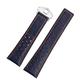 FOUUA Watch Strap 22 mm for TAG Heuer Genuine Leather Watch Strap with Blue Black Strap Replacement for TAG Heuer Carrera Aquarace Monaco Series, 22mm