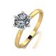 Moissanite 18 Carat Yellow Gold 1 Carat Solitaire Ring, Size P, Women